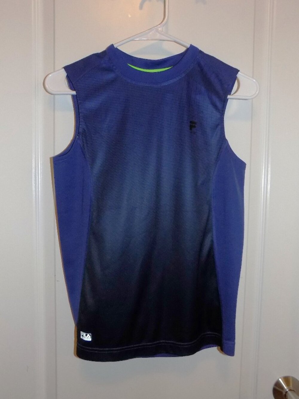 Boys FILA Blue Print Active Tank Top Medium 10/12 Performance